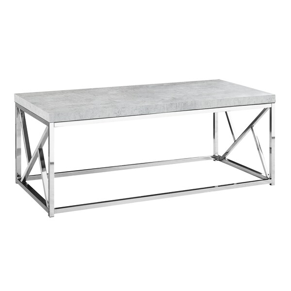 Coffee Table - Grey Cement With Chrome Metal